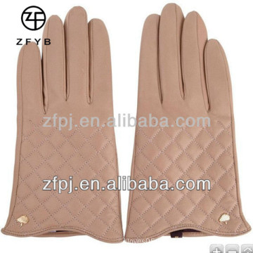 Fashion ladies wearing leather gloves with printing